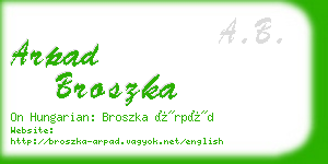 arpad broszka business card